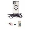 MARSİLYAN™- iPhone 11 Kılıf Eksen Özel Seri - Siyah 6D Mat Seramik Hayalet Nano Ekran Koruyucu + Pers Alüminyum Kamera Lens - KI
