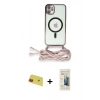 MARSİLYAN™- iPhone 11 Kılıf Eksen Özel Seri - Siyah 6D Mat Seramik Hayalet Nano Ekran Koruyucu + Rainbow Kamera Lens Koruma Cam - KI