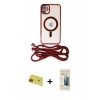 MARSİLYAN™- iPhone 11 Kılıf Eksen Özel Seri - Siyah 6D Mat Seramik Hayalet Nano Ekran Koruyucu + Rainbow Kamera Lens Koruma Cam - KI