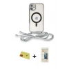 MARSİLYAN™- iPhone 11 Kılıf Eksen Özel Seri - Siyah 6D Mat Seramik Hayalet Nano Ekran Koruyucu + Rainbow Kamera Lens Koruma Cam - KI