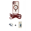 MARSİLYAN™- iPhone 11 Kılıf Eksen Özel Seri - Siyah 6D Mat Seramik Hayalet Nano Ekran Koruyucu + Pers Alüminyum Kamera Lens - LT