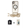 MARSİLYAN™- iPhone 11 Kılıf Eksen Özel Seri - Siyah 6D Mat Seramik Hayalet Nano Ekran Koruyucu + PVD Metal Kamera Lens - TU