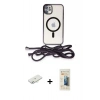 MARSİLYAN™- iPhone 11 Kılıf Eksen Özel Seri - Siyah 6D Mat Seramik Hayalet Nano Ekran Koruyucu + Renkli Kamera Lens Koruma Cam - SI