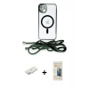 MARSİLYAN™- iPhone 11 Kılıf Eksen Özel Seri - Siyah 6D Mat Seramik Hayalet Nano Ekran Koruyucu + Renkli Kamera Lens Koruma Cam - SI