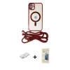 MARSİLYAN™- iPhone 11 Kılıf Eksen Özel Seri - Siyah 6D Mat Seramik Hayalet Nano Ekran Koruyucu + Renkli Kamera Lens Koruma Cam - TU