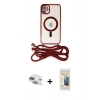 MARSİLYAN™- iPhone 11 Kılıf Eksen Özel Seri - Siyah 6D Mat Seramik Hayalet Nano Ekran Koruyucu + Pers Alüminyum Kamera Lens - YL