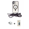 MARSİLYAN™- iPhone 11 Kılıf Eksen Özel Seri - Siyah 6D Mat Seramik Hayalet Nano Ekran Koruyucu + Pers Alüminyum Kamera Lens - YL