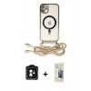 MARSİLYAN™- iPhone 11 Kılıf Eksen Özel Seri - Siyah 6D Mat Seramik Hayalet Nano Ekran Koruyucu + PVD Metal Kamera Lens - YL