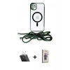 MARSİLYAN™- iPhone 11 Kılıf Eksen Özel Seri - Siyah Bilvis 3D Cam Ekran Koruyucu + Kamera Lens Koruma Cam - SF