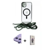 MARSİLYAN™- iPhone 11 Kılıf Eksen Özel Seri - Siyah Bilvis 3D Cam Ekran Koruyucu + Raze Metal Kamera Lens - MR