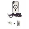 MARSİLYAN™- iPhone 11 Kılıf Eksen Özel Seri - Siyah Bilvis 3D Cam Ekran Koruyucu + Pers Alüminyum Kamera Lens - GD