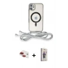 MARSİLYAN™- iPhone 11 Kılıf Eksen Özel Seri - Siyah Bilvis 3D Cam Ekran Koruyucu + Pers Alüminyum Kamera Lens - KI