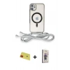 MARSİLYAN™- iPhone 11 Kılıf Eksen Özel Seri - Siyah Bilvis 3D Cam Ekran Koruyucu + Rainbow Kamera Lens Koruma Cam - KI