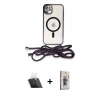 MARSİLYAN™- iPhone 11 Kılıf Eksen Özel Seri - Siyah Bilvis 3D Cam Ekran Koruyucu + Kamera Lens Koruma Cam - SF
