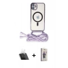 MARSİLYAN™- iPhone 11 Kılıf Eksen Özel Seri - Siyah Bilvis 3D Cam Ekran Koruyucu + Kamera Lens Koruma Cam - SF
