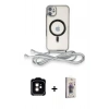 MARSİLYAN™- iPhone 11 Kılıf Eksen Özel Seri - Siyah Bilvis 3D Cam Ekran Koruyucu + PVD Metal Kamera Lens - TU