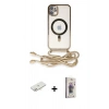 MARSİLYAN™- iPhone 11 Kılıf Eksen Özel Seri - Siyah Bilvis 3D Cam Ekran Koruyucu + Renkli Kamera Lens Koruma Cam - YL