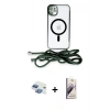 MARSİLYAN™- iPhone 11 Kılıf Eksen Özel Seri - Siyah Bilvis 3D Mat Cam Ekran Koruyucu + Pers Alüminyum Kamera Lens - GI