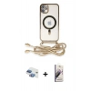 MARSİLYAN™- iPhone 11 Kılıf Eksen Özel Seri - Siyah Bilvis 3D Mat Cam Ekran Koruyucu + Pers Alüminyum Kamera Lens - GI