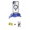 MARSİLYAN™- iPhone 11 Kılıf Eksen Özel Seri - Siyah Bilvis 3D Mat Cam Ekran Koruyucu + Kırmızı Rainbow Kamera Lens Koruma Cam