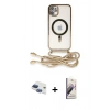 MARSİLYAN™- iPhone 11 Kılıf Eksen Özel Seri - Siyah Bilvis 3D Mat Cam Ekran Koruyucu + Pers Alüminyum Kamera Lens - LT