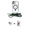 MARSİLYAN™- iPhone 11 Kılıf Eksen Özel Seri - Siyah Bilvis 3D Mat Cam Ekran Koruyucu + Pers Alüminyum Kamera Lens - LT