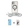 MARSİLYAN™- iPhone 11 Kılıf Eksen Özel Seri - Siyah Bilvis 3D Mat Cam Ekran Koruyucu + Neon Fosforlu Kamera Lens - MI