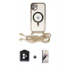 MARSİLYAN™- iPhone 11 Kılıf Eksen Özel Seri - Siyah Bilvis 3D Mat Cam Ekran Koruyucu + PVD Metal Kamera Lens - MI