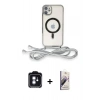 MARSİLYAN™- iPhone 11 Kılıf Eksen Özel Seri - Siyah Bilvis 3D Mat Cam Ekran Koruyucu + PVD Metal Kamera Lens - MI