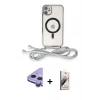 MARSİLYAN™- iPhone 11 Kılıf Eksen Özel Seri - Siyah Bilvis 3D Mat Cam Ekran Koruyucu + Raze Metal Kamera Lens - MR