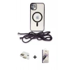 MARSİLYAN™- iPhone 11 Kılıf Eksen Özel Seri - Siyah Bilvis 3D Mat Cam Ekran Koruyucu + Pers Alüminyum Kamera Lens - GD