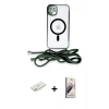 MARSİLYAN™- iPhone 11 Kılıf Eksen Özel Seri - Siyah Bilvis 3D Mat Cam Ekran Koruyucu + Renkli Kamera Lens Koruma Cam - SI