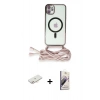MARSİLYAN™- iPhone 11 Kılıf Eksen Özel Seri - Siyah Bilvis 3D Mat Cam Ekran Koruyucu + Renkli Kamera Lens Koruma Cam - YL