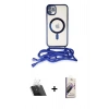 MARSİLYAN™- iPhone 11 Kılıf Eksen Özel Seri - Siyah Bilvis 3D Mat Cam Ekran Koruyucu + Şeffaf Kamera Lens Koruma Cam