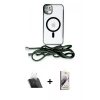 MARSİLYAN™- iPhone 11 Kılıf Eksen Özel Seri - Siyah Bilvis 3D Mat Cam Ekran Koruyucu + Şeffaf Kamera Lens Koruma Cam
