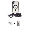 MARSİLYAN™- iPhone 11 Kılıf Eksen Özel Seri - Siyah Bilvis 3D Mat Cam Ekran Koruyucu + Pers Alüminyum Kamera Lens - YL