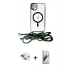 MARSİLYAN™- iPhone 11 Kılıf Eksen Özel Seri - Siyah Bilvis 3D Mat Cam Ekran Koruyucu + Pers Alüminyum Kamera Lens - YL