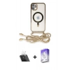MARSİLYAN™- iPhone 11 Kılıf Eksen Özel Seri - Siyah Bilvis 5in1 3D Magic Cam Ekran Koruyucu + Kamera Lens Koruma Cam - SF