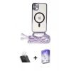 MARSİLYAN™- iPhone 11 Kılıf Eksen Özel Seri - Siyah Bilvis 5in1 3D Magic Cam Ekran Koruyucu + Kamera Lens Koruma Cam - SF