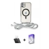 MARSİLYAN™- iPhone 11 Kılıf Eksen Özel Seri - Siyah Bilvis 5in1 3D Magic Cam Ekran Koruyucu + Kamera Lens Koruma Cam - SF