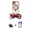 MARSİLYAN™- iPhone 11 Kılıf Eksen Özel Seri - Siyah Bilvis 5in1 3D Magic Cam Ekran Koruyucu + Kamera Lens Koruma Cam - SF