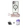 MARSİLYAN™- iPhone 11 Kılıf Eksen Özel Seri - Siyah Bilvis 5in1 3D Magic Cam Ekran Koruyucu + Kamera Lens Koruma Cam - SF