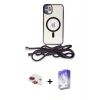 MARSİLYAN™- iPhone 11 Kılıf Eksen Özel Seri - Siyah Bilvis 5in1 3D Magic Cam Ekran Koruyucu + Pers Alüminyum Kamera Lens - KI