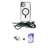 MARSİLYAN™- iPhone 11 Kılıf Eksen Özel Seri - Siyah Bilvis 5in1 3D Magic Cam Ekran Koruyucu + Pers Alüminyum Kamera Lens - KI