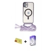 MARSİLYAN™- iPhone 11 Kılıf Eksen Özel Seri - Siyah Bilvis 5in1 3D Magic Cam Ekran Koruyucu + Rainbow Kamera Lens Koruma Cam - KI