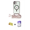 MARSİLYAN™- iPhone 11 Kılıf Eksen Özel Seri - Siyah Bilvis 5in1 3D Magic Cam Ekran Koruyucu + Rainbow Kamera Lens Koruma Cam - KI