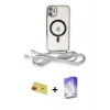 MARSİLYAN™- iPhone 11 Kılıf Eksen Özel Seri - Siyah Bilvis 5in1 3D Magic Cam Ekran Koruyucu + Rainbow Kamera Lens Koruma Cam - KI