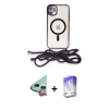 MARSİLYAN™- iPhone 11 Kılıf Eksen Özel Seri - Siyah Bilvis 5in1 3D Magic Cam Ekran Koruyucu + Raze Metal Kamera Lens - KI