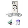 MARSİLYAN™- iPhone 11 Kılıf Eksen Özel Seri - Siyah Bilvis 5in1 3D Magic Cam Ekran Koruyucu + Raze Metal Kamera Lens - KI
