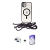MARSİLYAN™- iPhone 11 Kılıf Eksen Özel Seri - Siyah Bilvis 5in1 3D Magic Cam Ekran Koruyucu + Pers Alüminyum Kamera Lens - LT